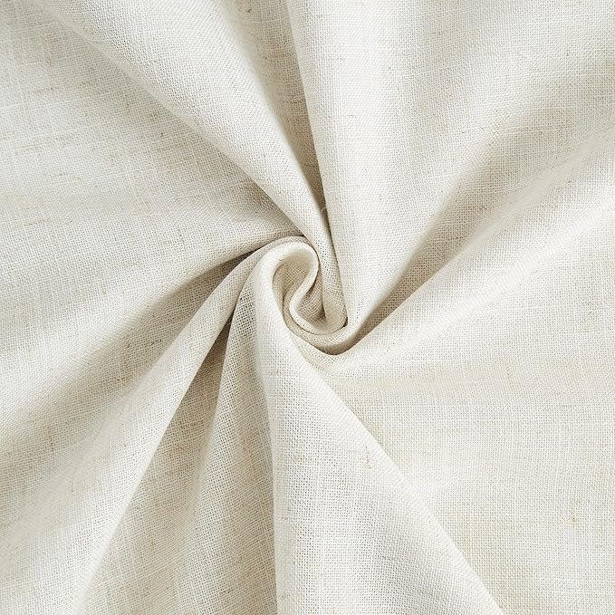 Vision Home Natural Linen Full Blackout Curtains 90 inch Long for Bedroom Living Room Darkening Soundproof Window Panels Energy Efficient Rod Pocket Back Tab Neutral Drapes 56" Wx90 Lx2