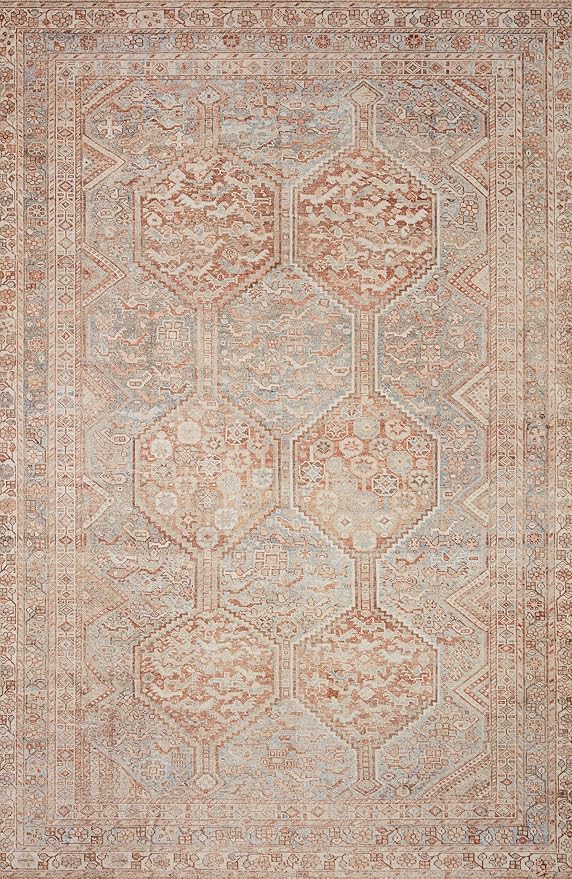Loloi Chris Loves Julia Jules Collection JUL-04 Tangerine/Mist 2'-6'' x 7'-6'', .13" Pile Height, Runner Rug