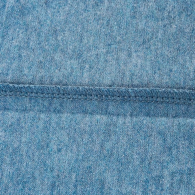 Oubonun 100% Jersey Cotton Body Pillow Cover with Zipper - Luxury Soft Removable Pillow Case - Long Fuzzy - Knitted (Light Blue, 21"X54")