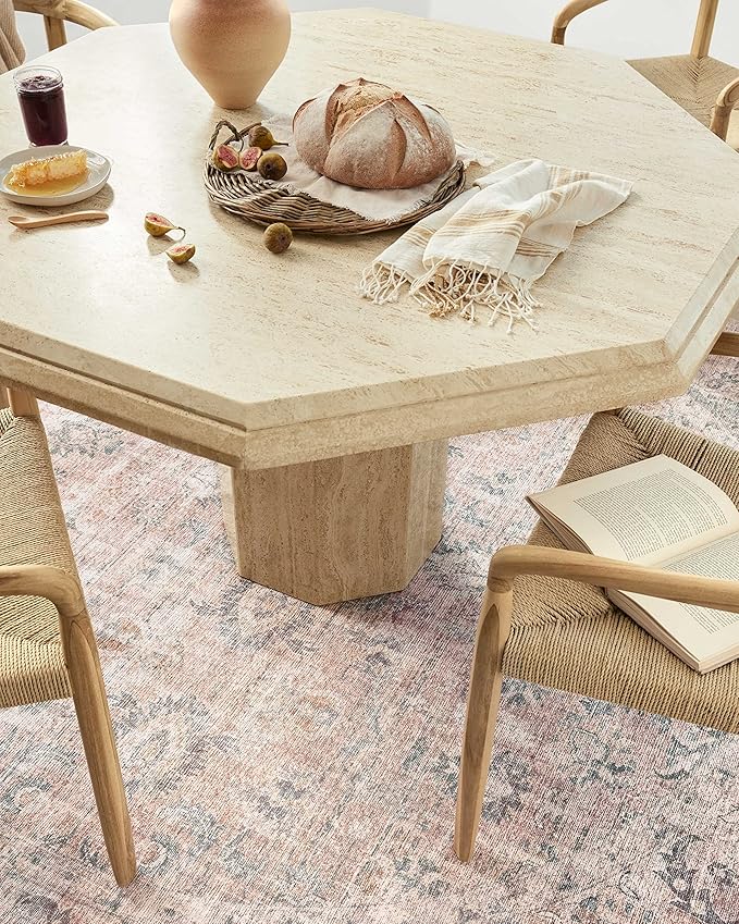 Loloi II Skye Collection SKY-01 Blush/Grey 5'-0" x 7'-6" Area Rug