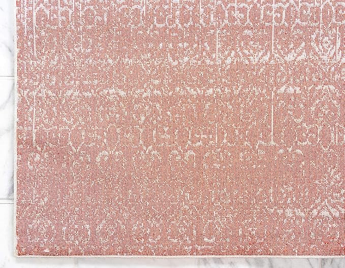 Unique Loom Del Mar Collection Area Rug - Jennifer (4' 1" x 6' 1" Rectangle, Red/ Beige)
