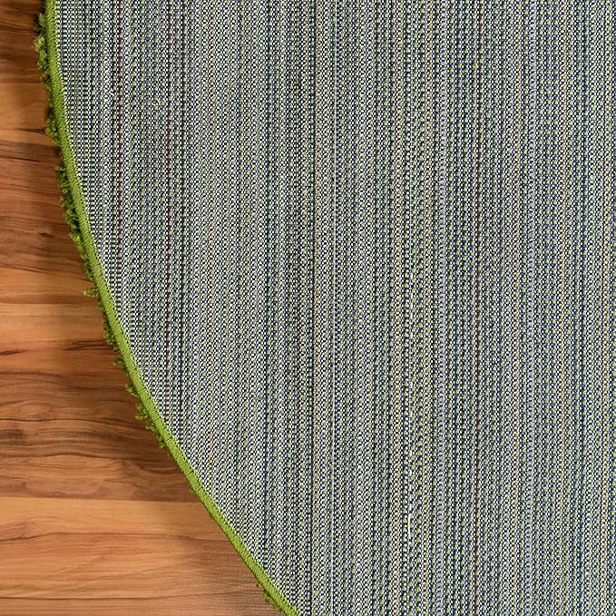 Unique Loom Solid Shag Collection Area Rug (3' 3" Round, Grass Green)