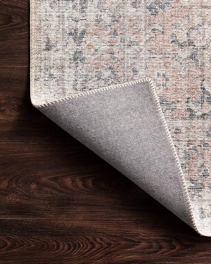 Loloi Skye Collection SKY-01 Blush/Grey 7' x 9' Oval Area Rug