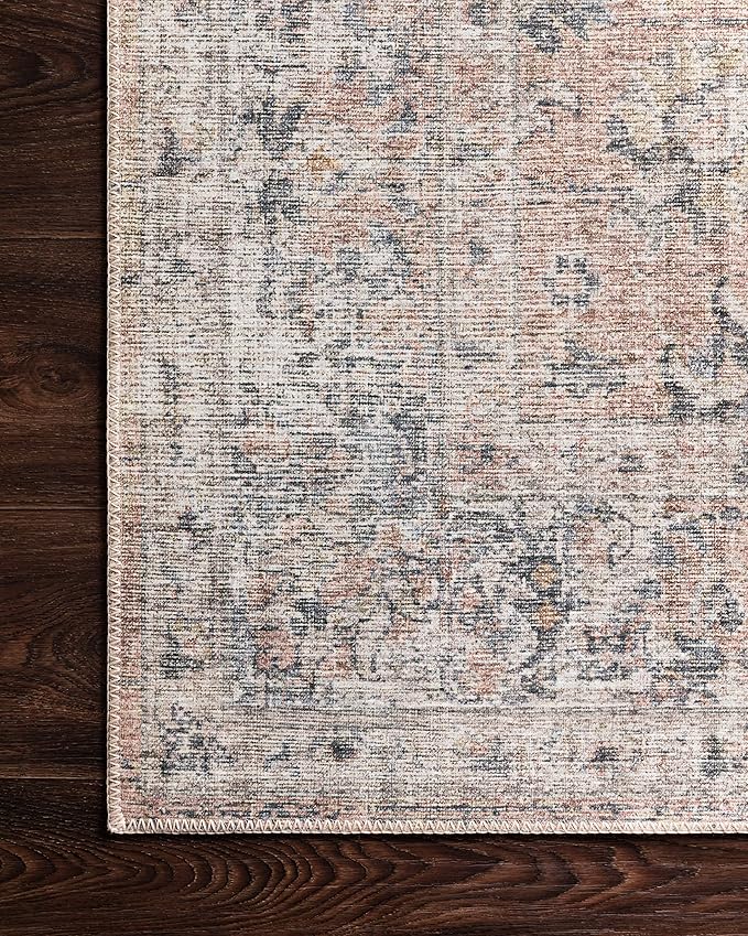 Loloi Skye Collection SKY-01 Blush/Grey 8'-0" x 8'-0" Round Area Rug