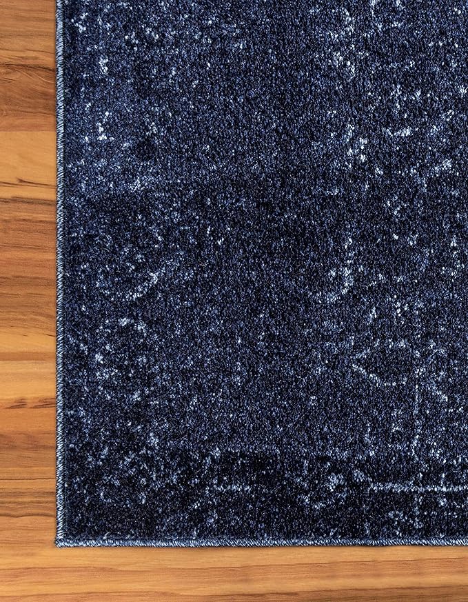 Unique Loom Del Mar Collection Area Rug - Jennifer (6' 1" x 9' Rectangle, Blue/ Navy Blue)