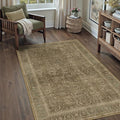 Brown 3x5 Area Rug Washable Vintage Carpet for Entryway Office Soft Retro Floral Kitchen Low Pile Thin Door Mat Non Slip Traditional Distressed Rug for Bathroom Bedroom Dining Living Room