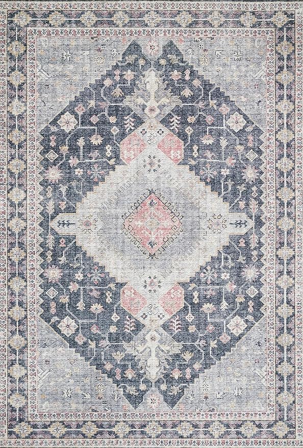 Loloi II Skye Collection SKY-02 Charcoal/Multi 2'-6" x 7'-6" Runner Rug