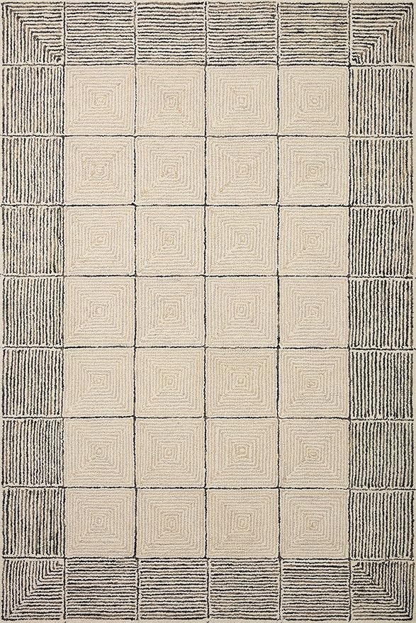 Loloi Chris Loves Julia Francis Collection FRA-02 Cream/Black 3'-6" x 5'-6" Accent Rug