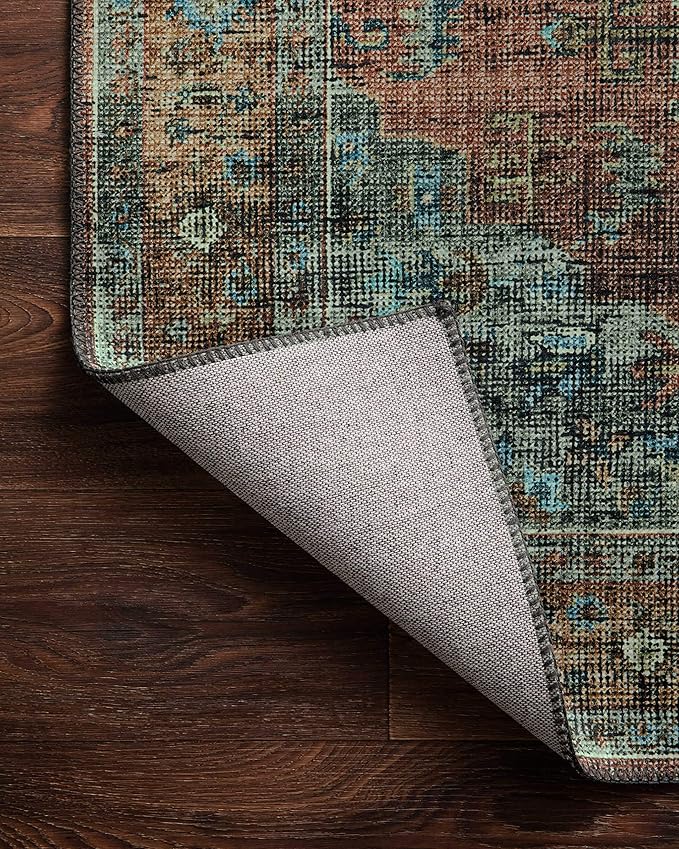 Loloi Skye Collection SKY-07 Terracotta/Sky 2'-6" x 12'-0" Runner Rug