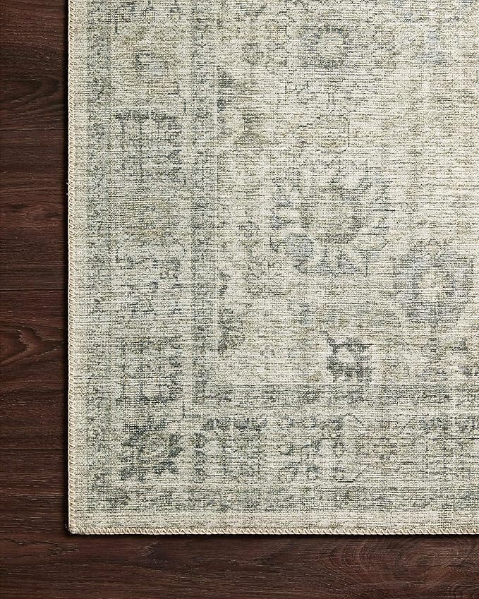 Loloi Skye Collection 2'-3" x 3'-9" Accent Rug in Natural / Sage - Soft Thick Area Rug, Vintage Inspired Distressed Area Rug, Non-Shedding Rug for Living Room, Bedroom, Dining Area