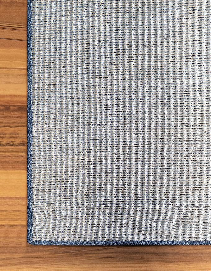 Unique Loom Del Mar Collection Area Rug - Jennifer (5' 3" x 8' Rectangle, Blue/ Navy Blue)