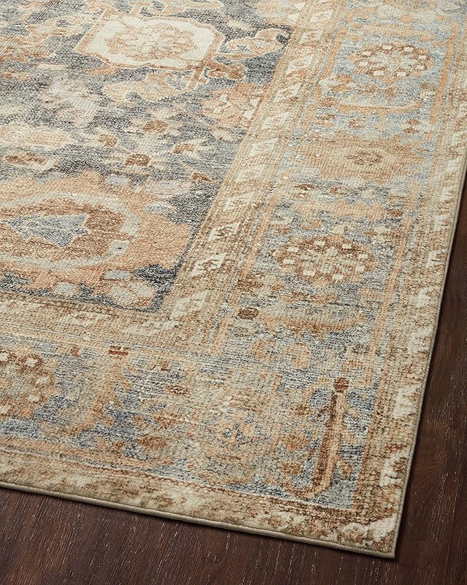 Loloi Margot Collection MAT-03 Ocean/Spice 2'-6" x 7'-6" Runner Rug feat. CloudPile, No-Shed Easy Clean Large Patterned Area Rug for Living Room, Bedroom, Dining Area