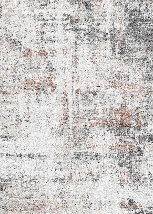 8x10 Area Rugs for Living Room, Non-Slip Backing Washable Rug 8x10, Large Area Rug Soft Carpet for Bedroom Dining Room, Neutral Modern, Easy Clean, Durable, Brown Black White