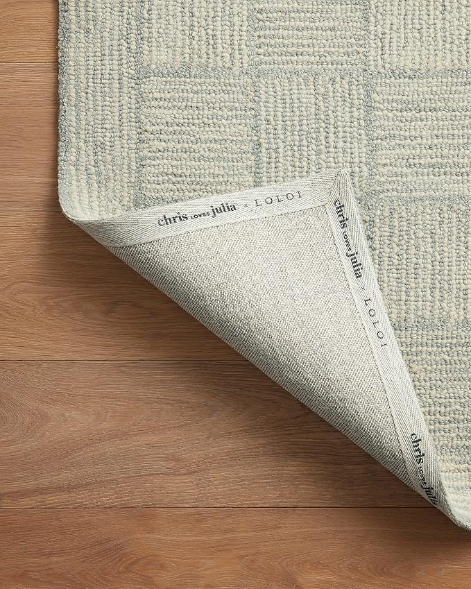 Loloi Chris Loves Julia Francis Collection FRA-03 Silver/Sky 5'-0" x 7'-6" Area Rug