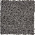Unique Loom Solid Shag Collection Area Rug (3' 3" Square, Graphite Gray)