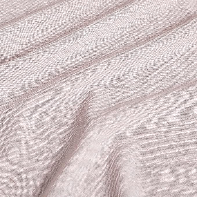 Vision Home Soft Pink Linen Full Blackout Curtains for Bedroom Living Room Darkening Energy Efficient Window Panels 72 inch Thermal Insulated Rod Pocket Back Tab Linen Drapes 56" Wx72 Lx2
