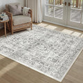 Black Area Rug 4x6 Office Entryway Rug Machine Washable Kitchen Vintage Distressed Non Slip Carpet Indoor Retro Floral Accent Throw Door Mat for Bathroom Bedroom Dining Living Room