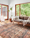 Loloi Layla Collection LAY-14 Mocha/Blush 2'-3" x 3'-9" .13" Thick Accent Rug, Soft, Durable, Vintage Inspired, Distressed, Low Pile, Non-Shedding, Easy Clean, Printed, Living Room Rug