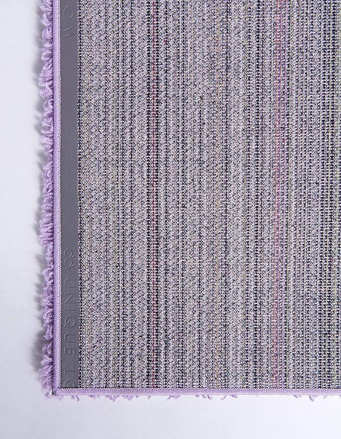 Unique Loom Solid Shag Collection Area Rug (8' x 10' Rectangle Lilac)