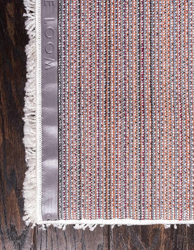 Unique Loom Solid Shag Collection Area Rug (8' Square, Snow White)