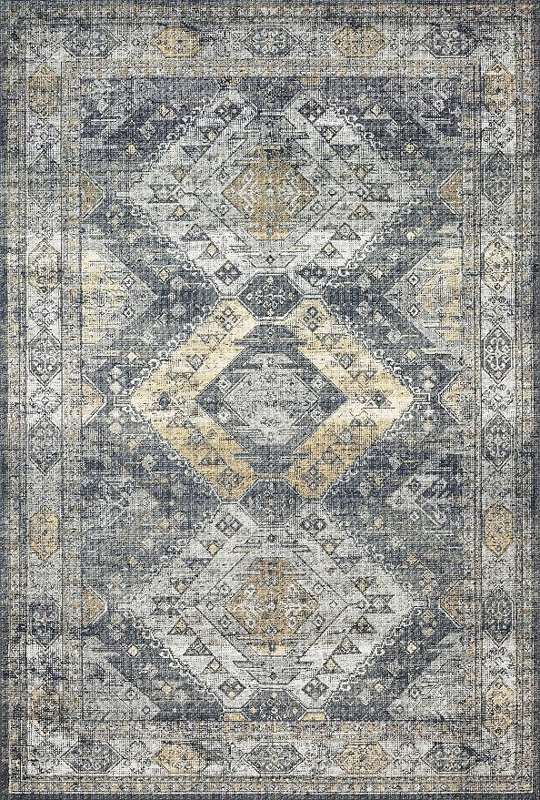 Loloi Skye Collection SKY-09 Graphite/Silver 7' x 9' Oval Area Rug