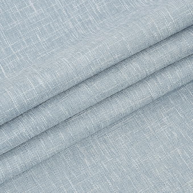 Vision Home Rod Pocket Back Tab Chambray Blue Total Blackout Bedroom Curtains 95 inch for Living Room Window Panels Thermal Insulated Energy Efficient Soundproof Grayish Blue Drapes 2 Panels 50"Wx95"L