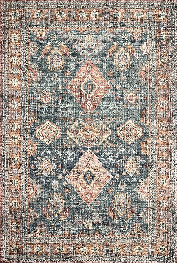 Loloi Skye Collection SKY-10 Sea/Rust 9'-0" x 12'-0" Area Rug