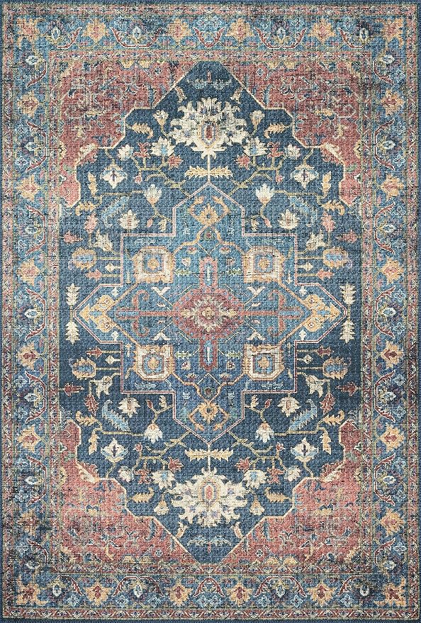 Loloi II Skye Collection SKY-08 Denim/Brick 7'-6" x 9'-6" Area Rug