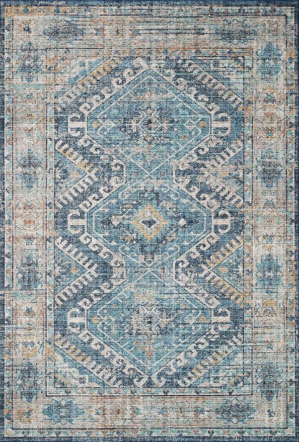 Loloi II Skye Collection SKY-03 Denim/Natural 7'-6" x 9'-6" Area Rug